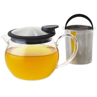 FORLIFE Glass Teapot with Basket Infuser, 15 oz.